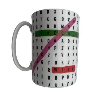 Kate Spade for Lenox Say The Word Mug Word Search Pattern 12 oz Coffee Tea Mug